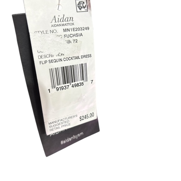 Aidan Mattox Fuschia Pink Flip Sequin Cocktail Party Dress Sz 6 NWT - Picture 4 of 4